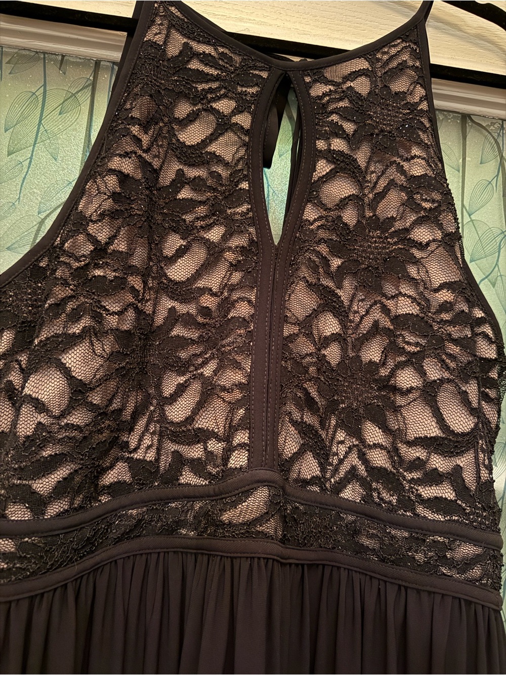 Black Lace Bodice Maxi Dress -18/20 - Picture 3 of 3